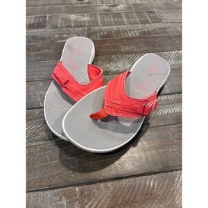 Clarks Cloudsteppers Women's Adjustable‎ Strap Thong Sandals Coral Size 10